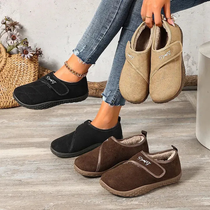 🔥Women's Orthopaedic Fleece-Lined Winter Shoes | Anti-Slip Warm Walking Slippers