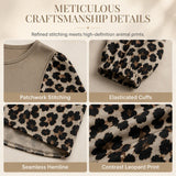 Women's Leopard Print Patchwork Tunic Top – Relaxed Long Sleeve