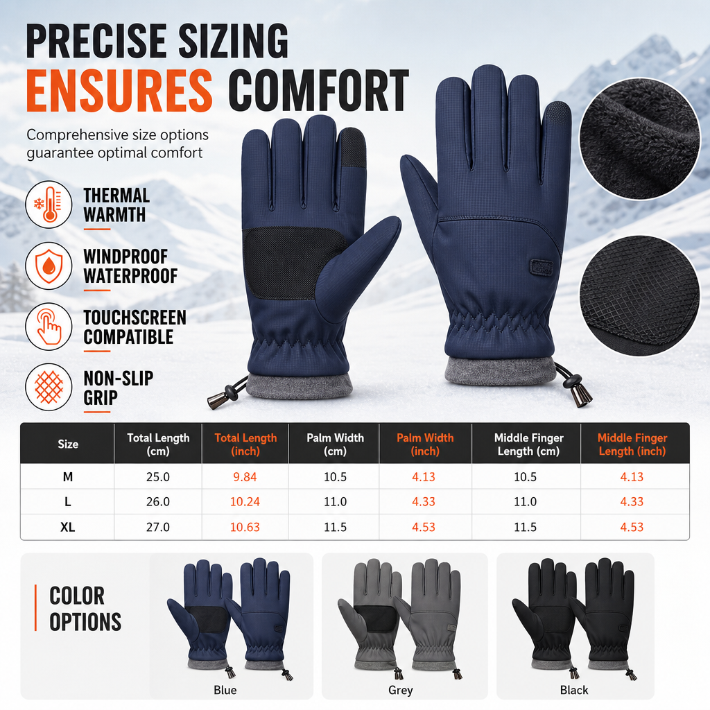 Unisex Windproof Thermal Cycling Gloves – Touchscreen & Non-Slip Grip