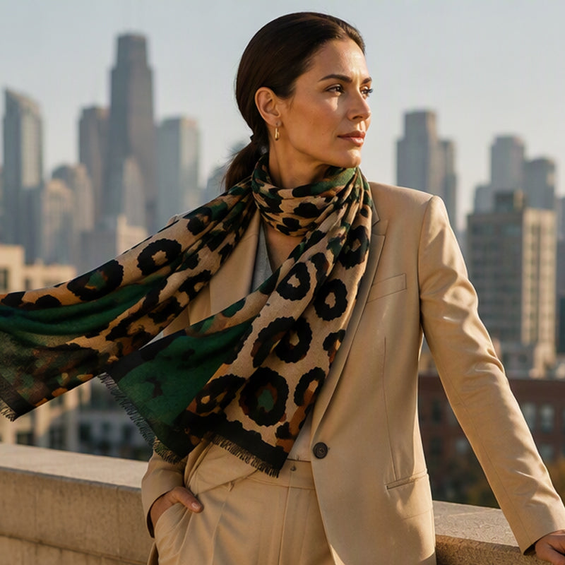 Women's Lightweight Leopard Print Scarf & Shawl – Versatile Long Wrap